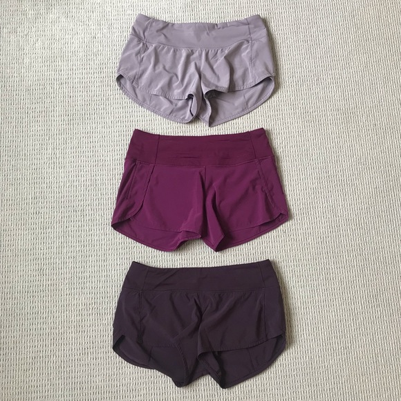 lululemon athletica Pants - Lululemon 3 Pairs of Purple Shorts, Size 4